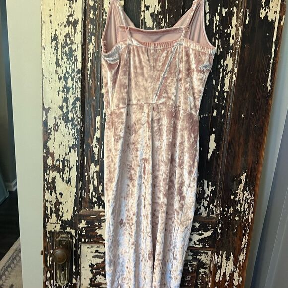 NWOT Project Runway XS Crushed Pink Velvet Sleeveless Lace Up Dress Mini Strappy - Picture 2 of 7